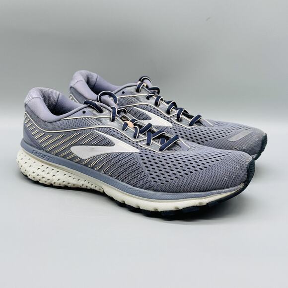 Brooks Shoes Womens 10 Gray Purple Mesh Ghost 12 Road Running Athletic Sneakers - Picture 2 of 12
